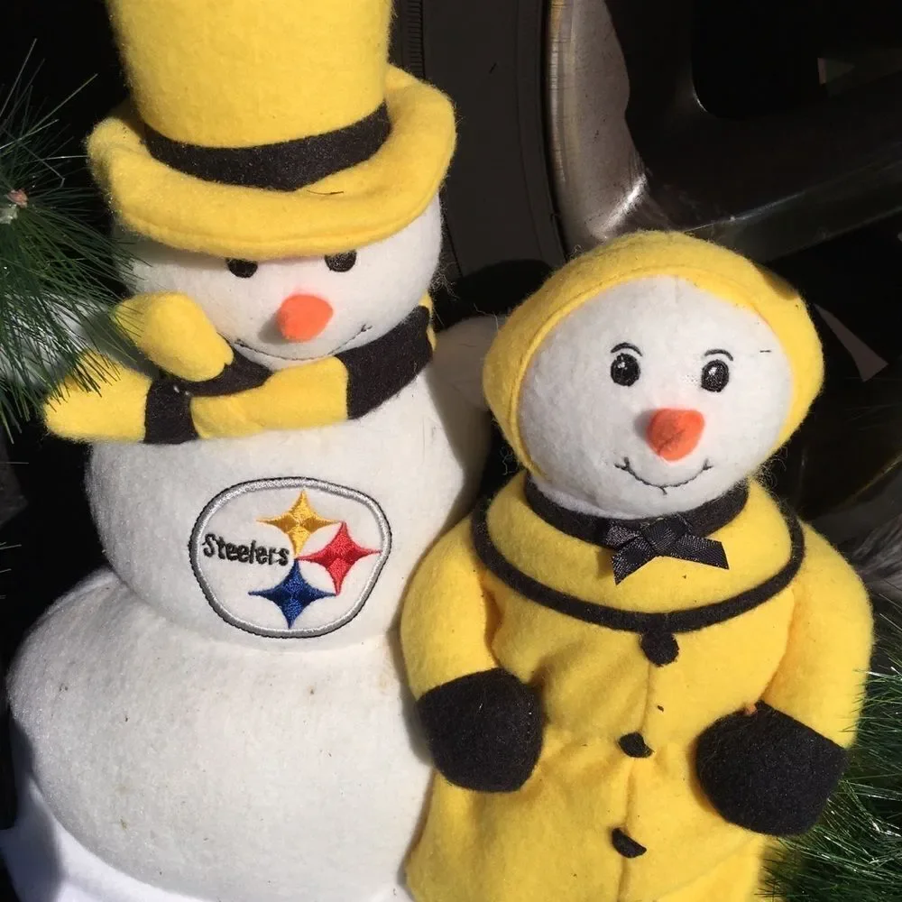 Home front door handmade Pittsburgh Steelers snowman football 🏈wreath 18 inch